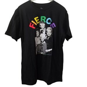 Golden‎ Girls Unisex T-Shirt Fierce Rainbow Graphic Cotton Black Large L